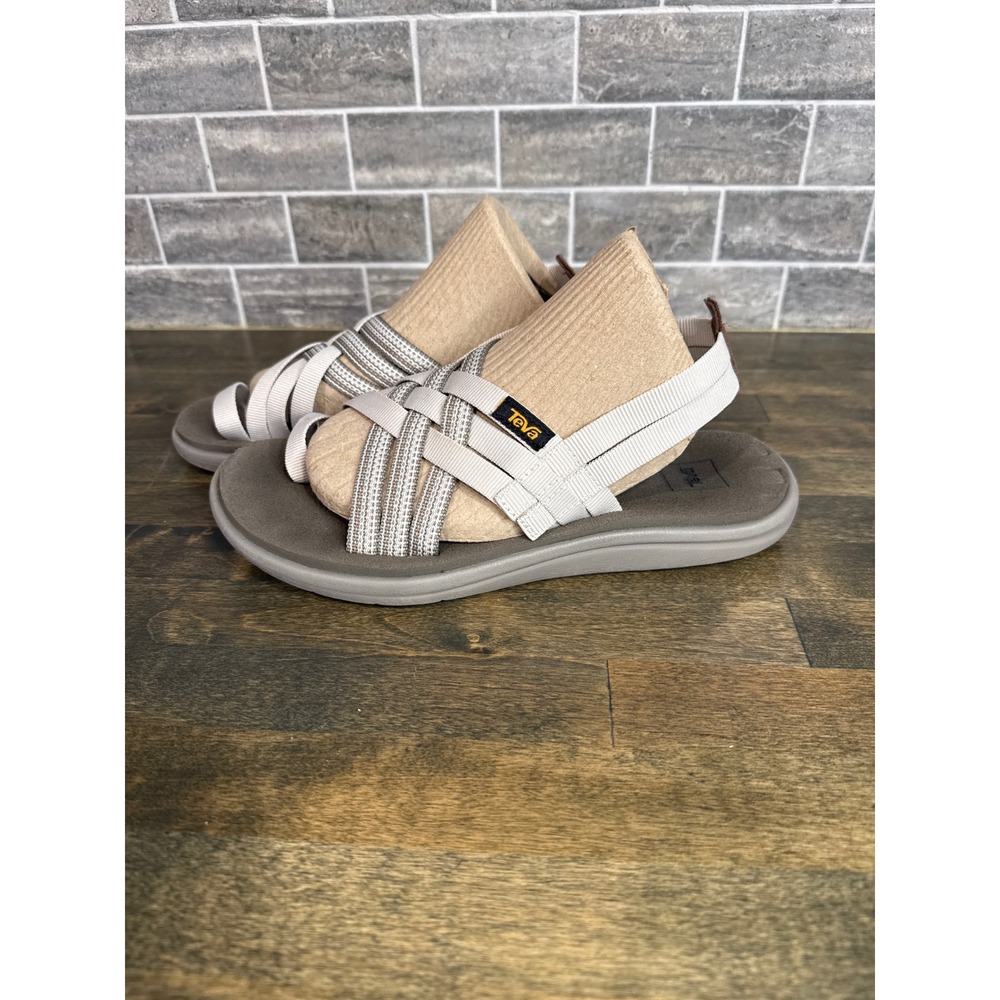 Teva Voya Infinity Strappy Sandals Beige Brown Women's 8 Comfort Walking Shoes
